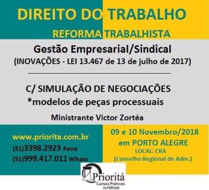 DIREITO DO TRABALHO- GESTÃO EMPRESARIAL / SINDICAL